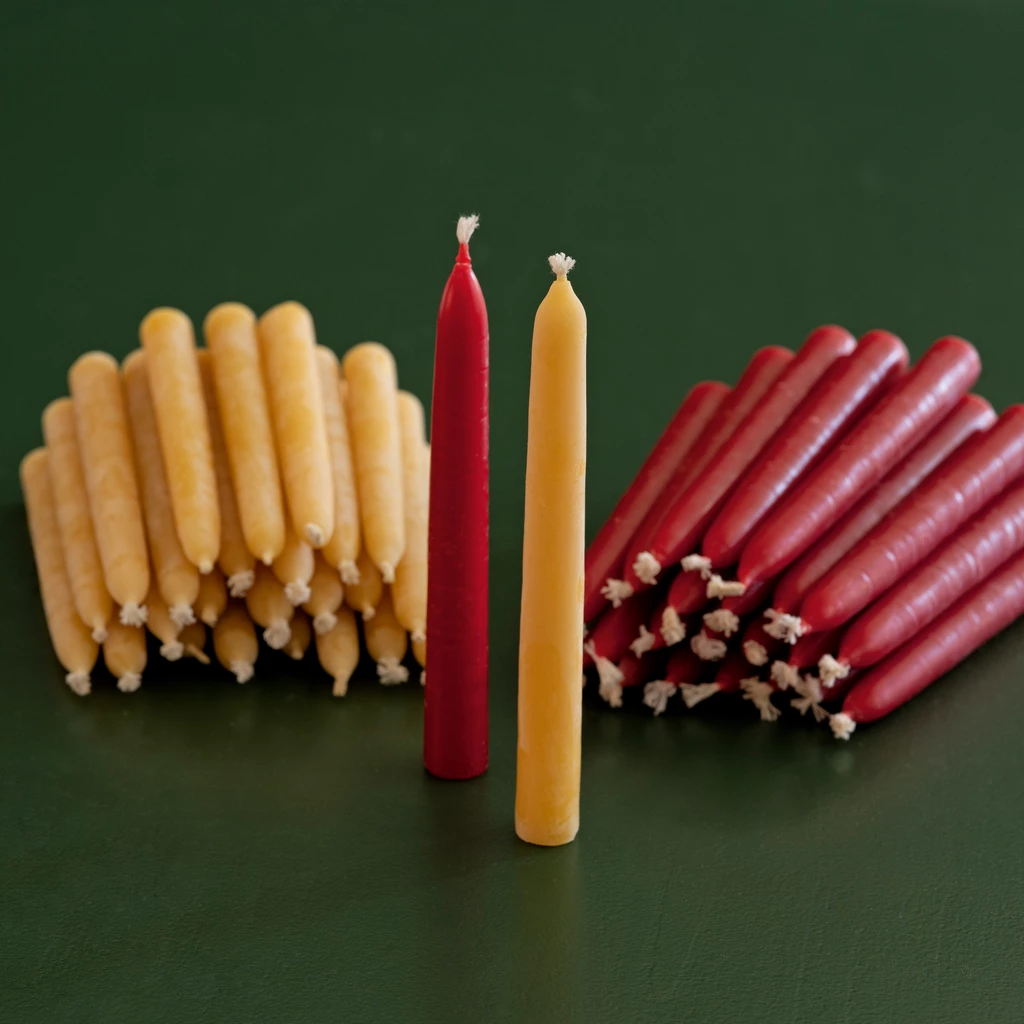 Christbaumkerzen aus Bienenwachs Rot
