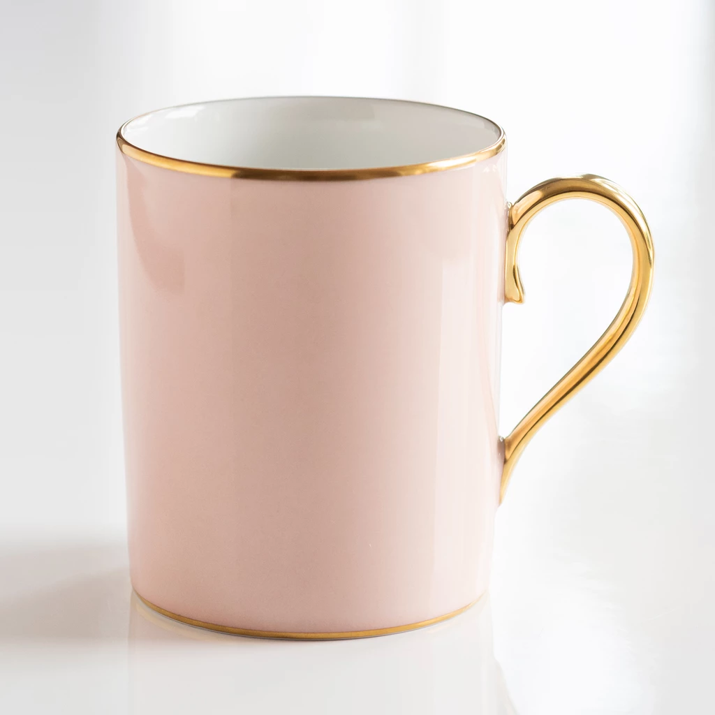 Porcelaine de Limoges Becher mit Golddekor Rosa