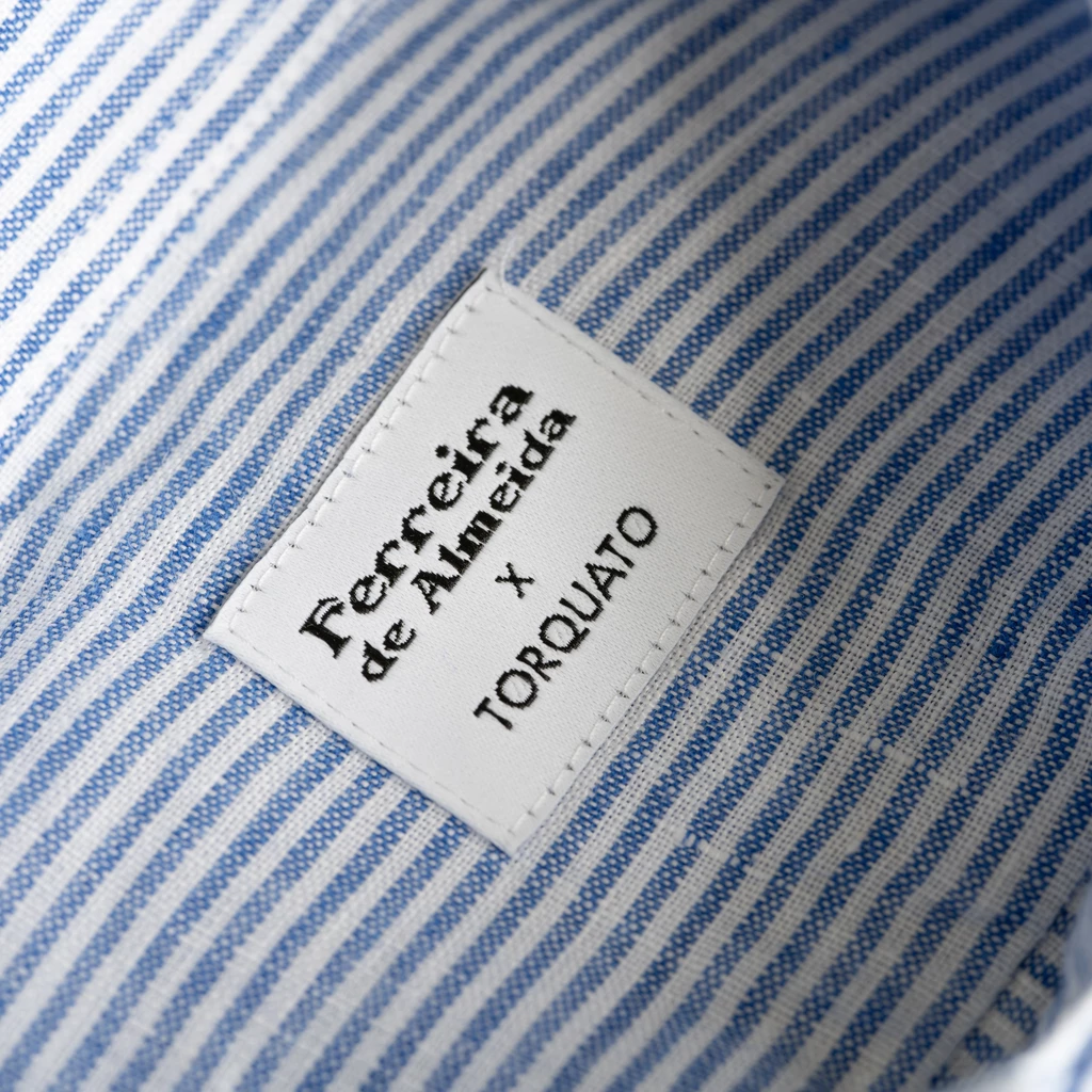 Ferreira de Almeida X Torquato Leinenhemd Blau gestreift S