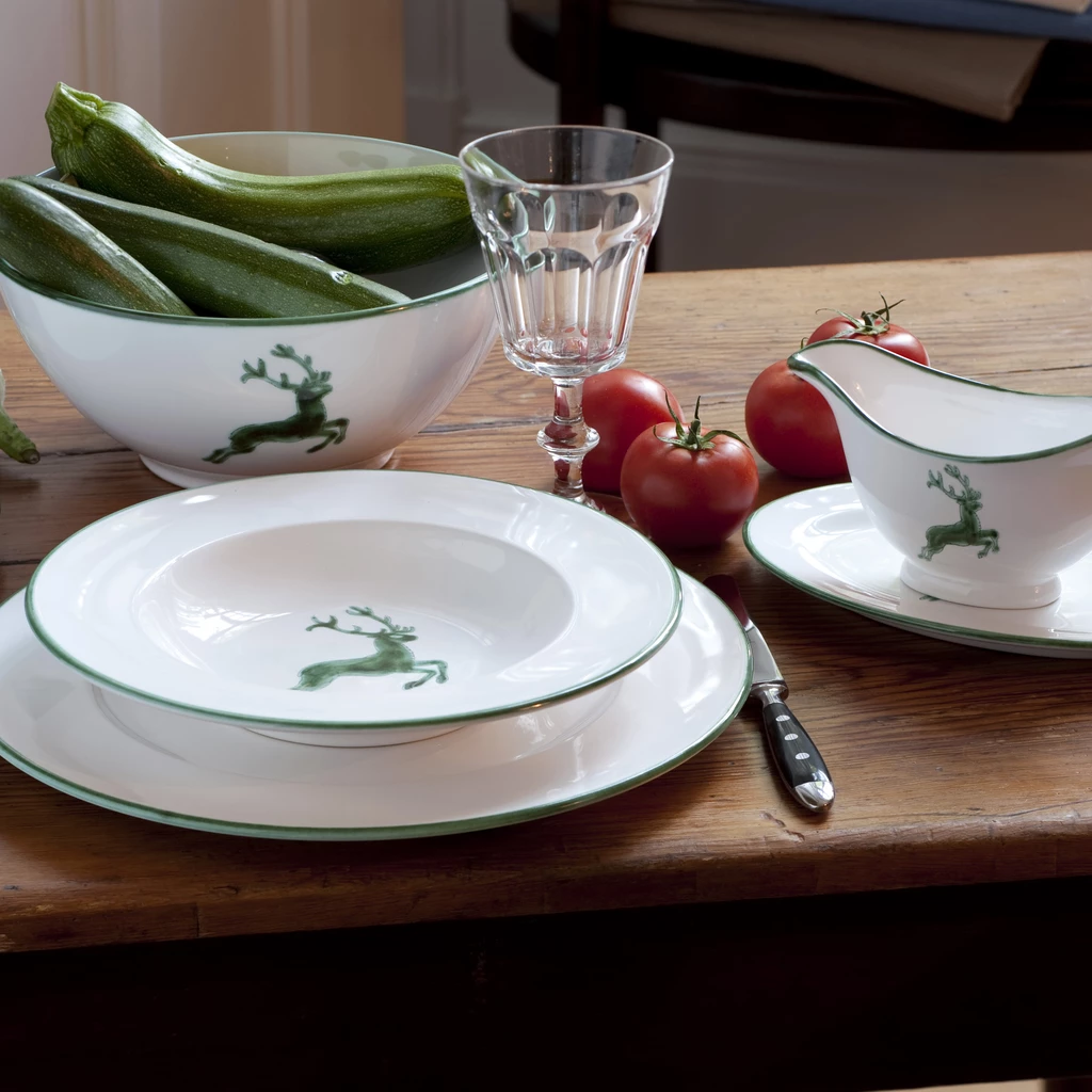 Teller Sauciere Grüner Hirsch
