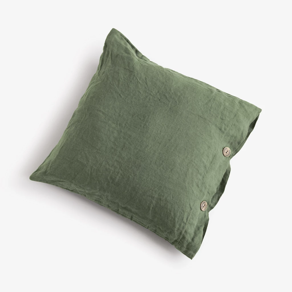 Leinenbettwäsche Stonewashed Louredo Grün 40 x 40 cm
