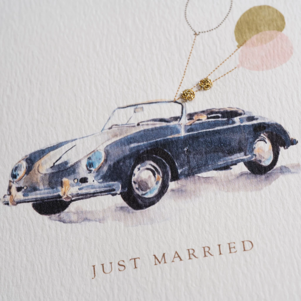 Bestickte Glückwunschkarten Just Married