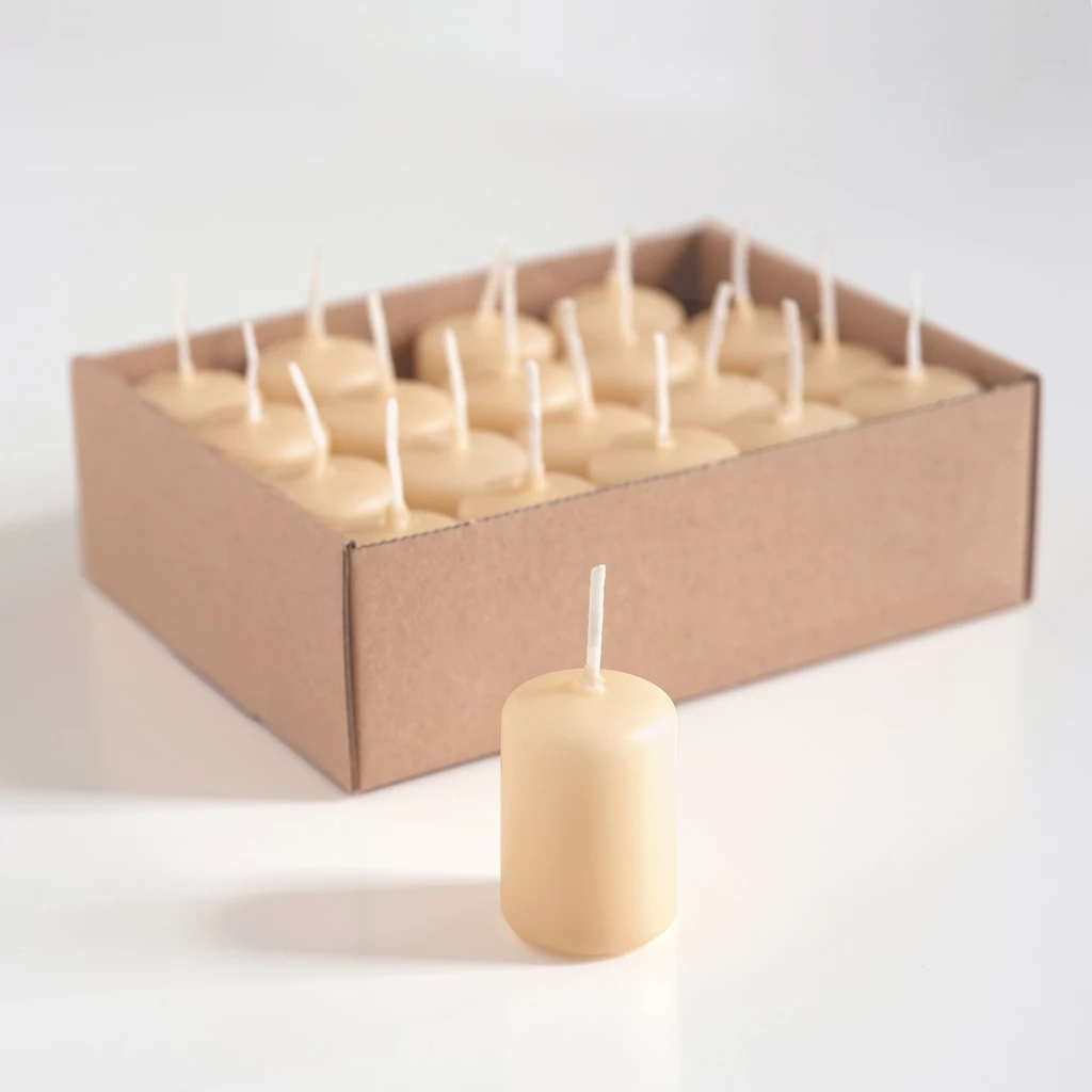 Mini-Stumpenkerzen 6 cm Ø 3,8 cm Elfenbein 28er-Set