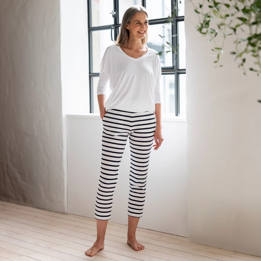 Sunday in Bed X Torquato Pyjamahose Pure Weiß/Midnight S