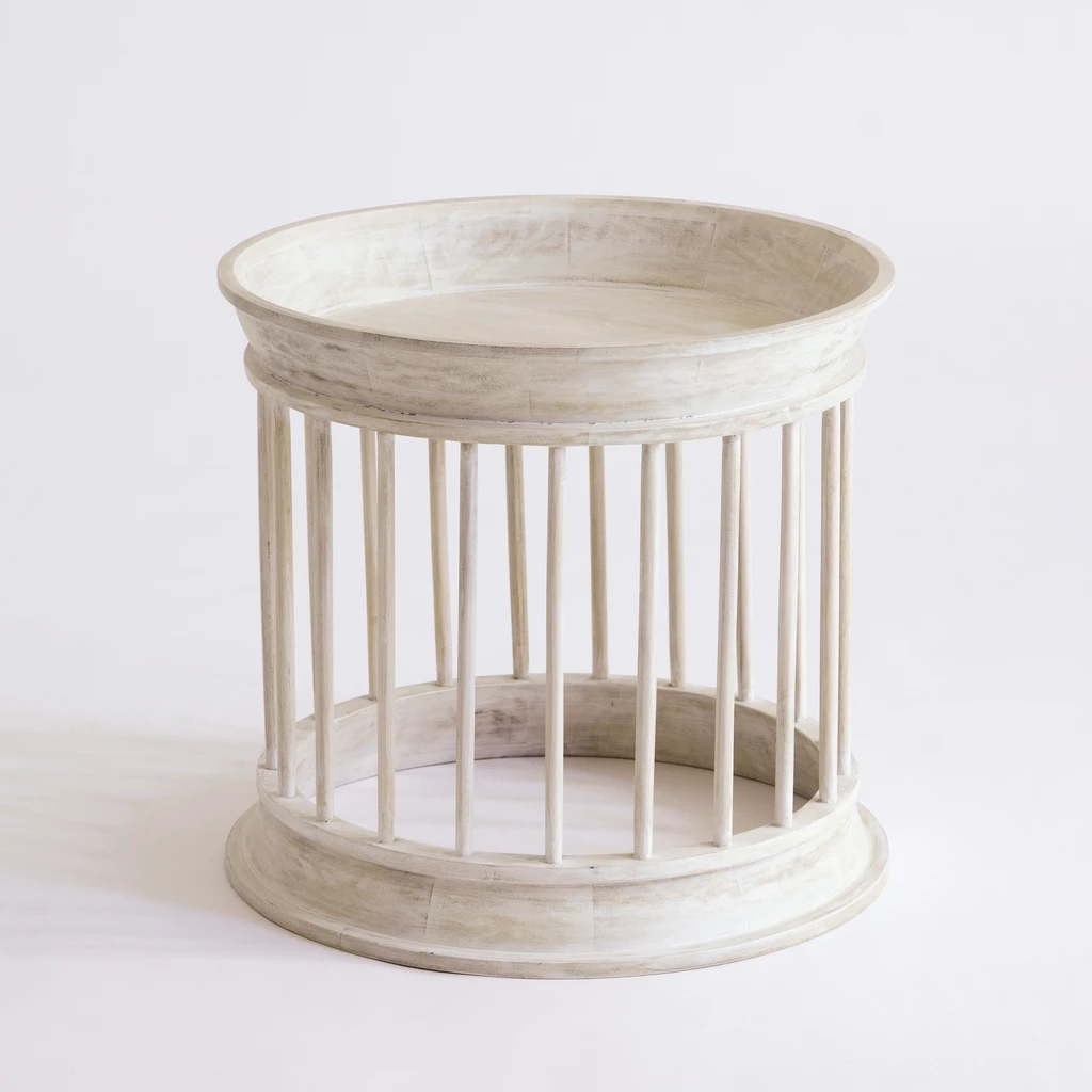 Beistelltisch Cage Mango geweißt