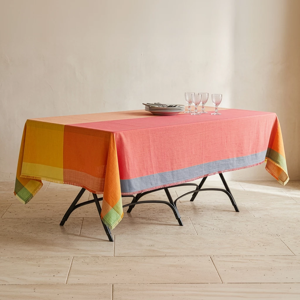 Tischdecke Carré Rouge-Orange 140 x 250 cm
