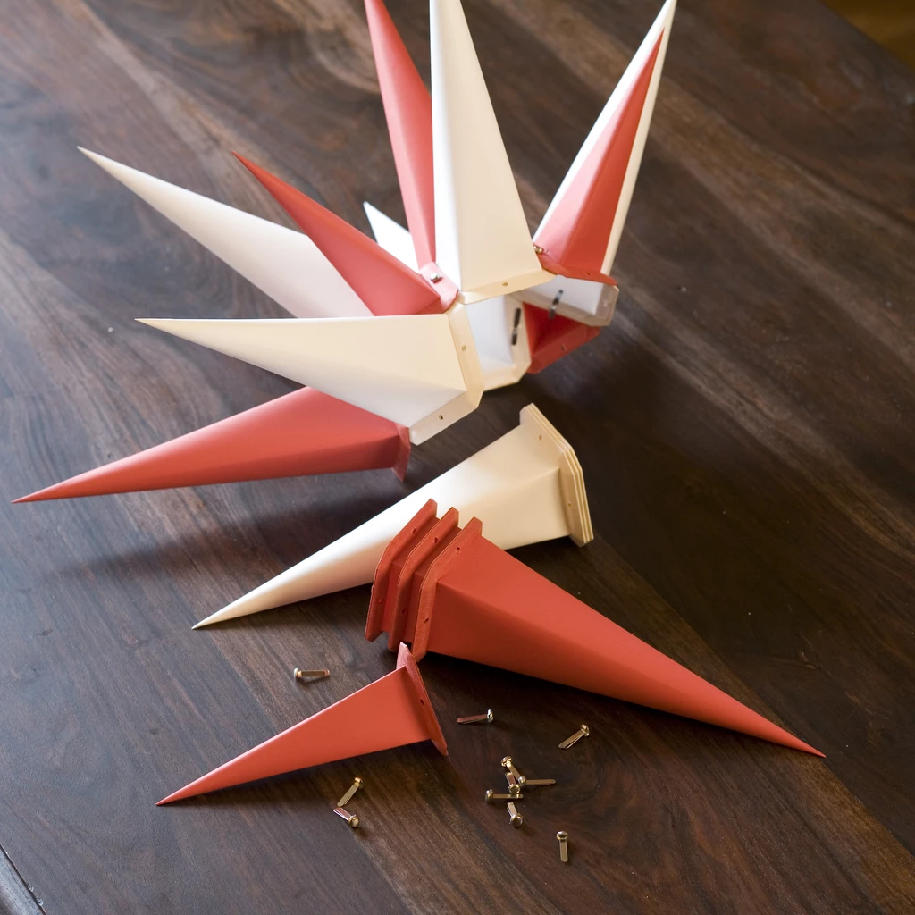 Herrnhuter Stern, Papier Weiß/Rot