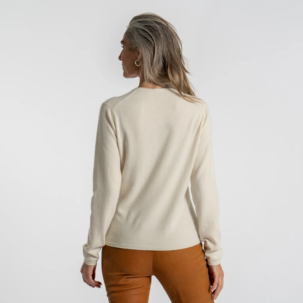 William Lockie X Torquato V-Ausschnitt Kaschmir White XL