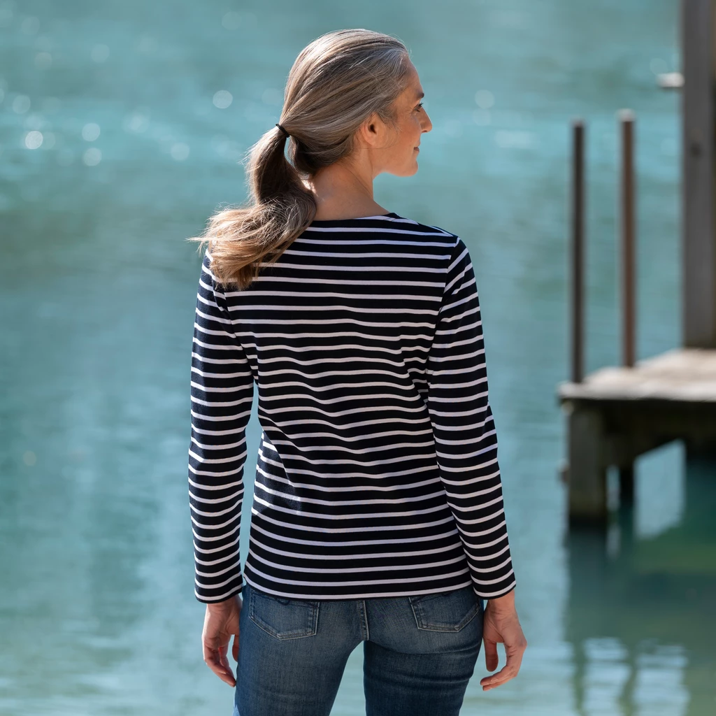 Armor Lux Ringelshirt Marine/Weiß S