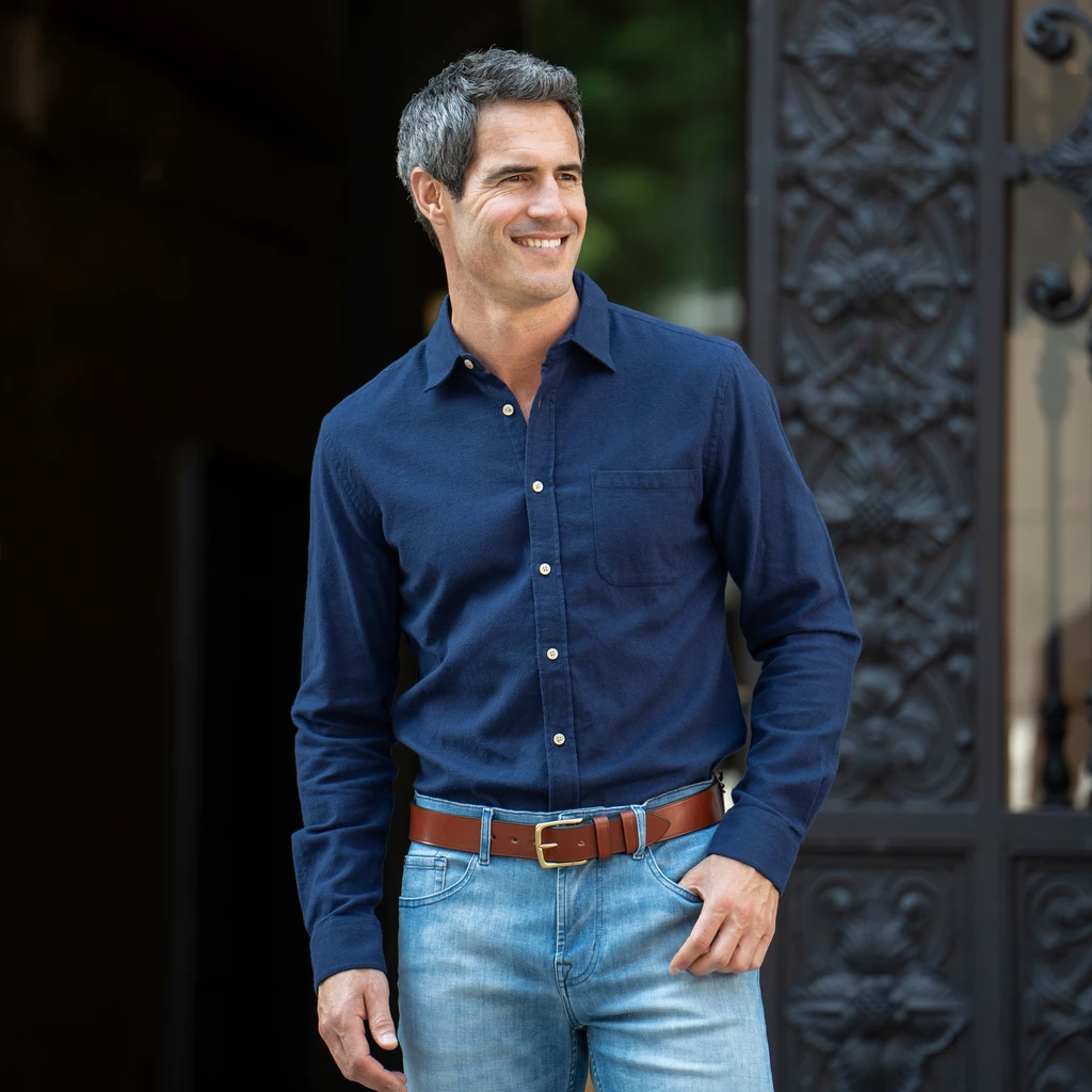 Portuguese Flanellhemd Navy