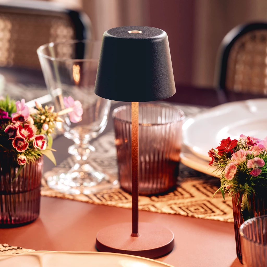 Tischlampe Ferrone Dunkelgrau 21 cm