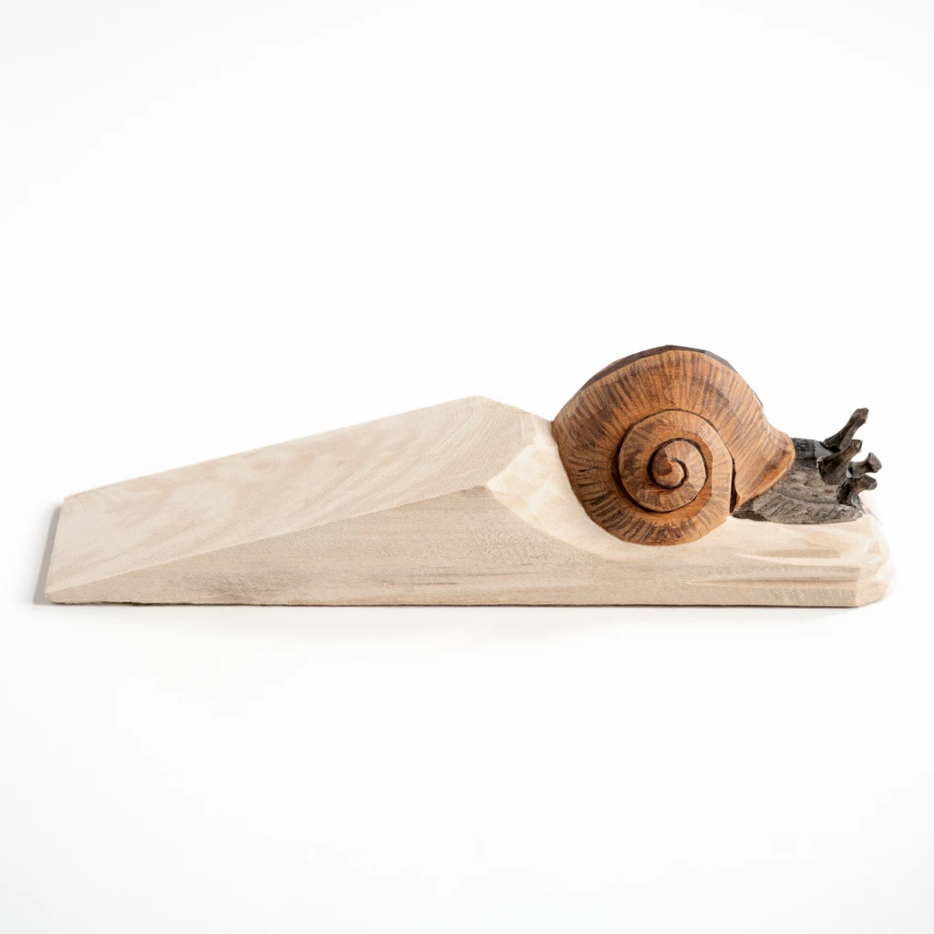 Handgeschnitzter Türstopper Schnecke