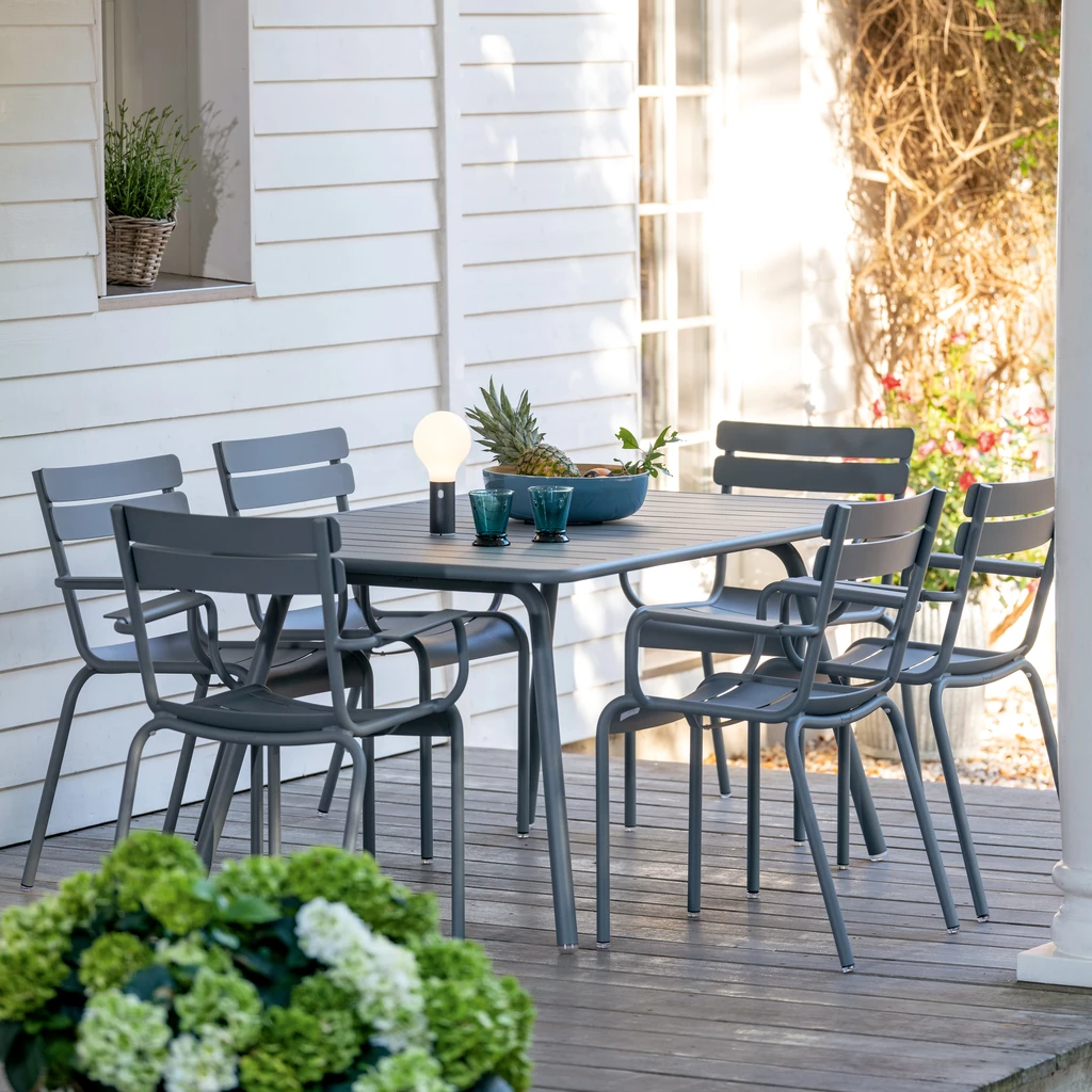 Fermob Gartentisch Luxembourg 165x100 Gewittergrau