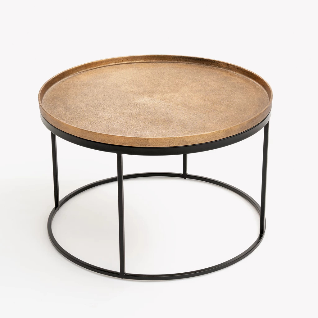 Couchtisch Madras rund 69 cm Bronzegold
