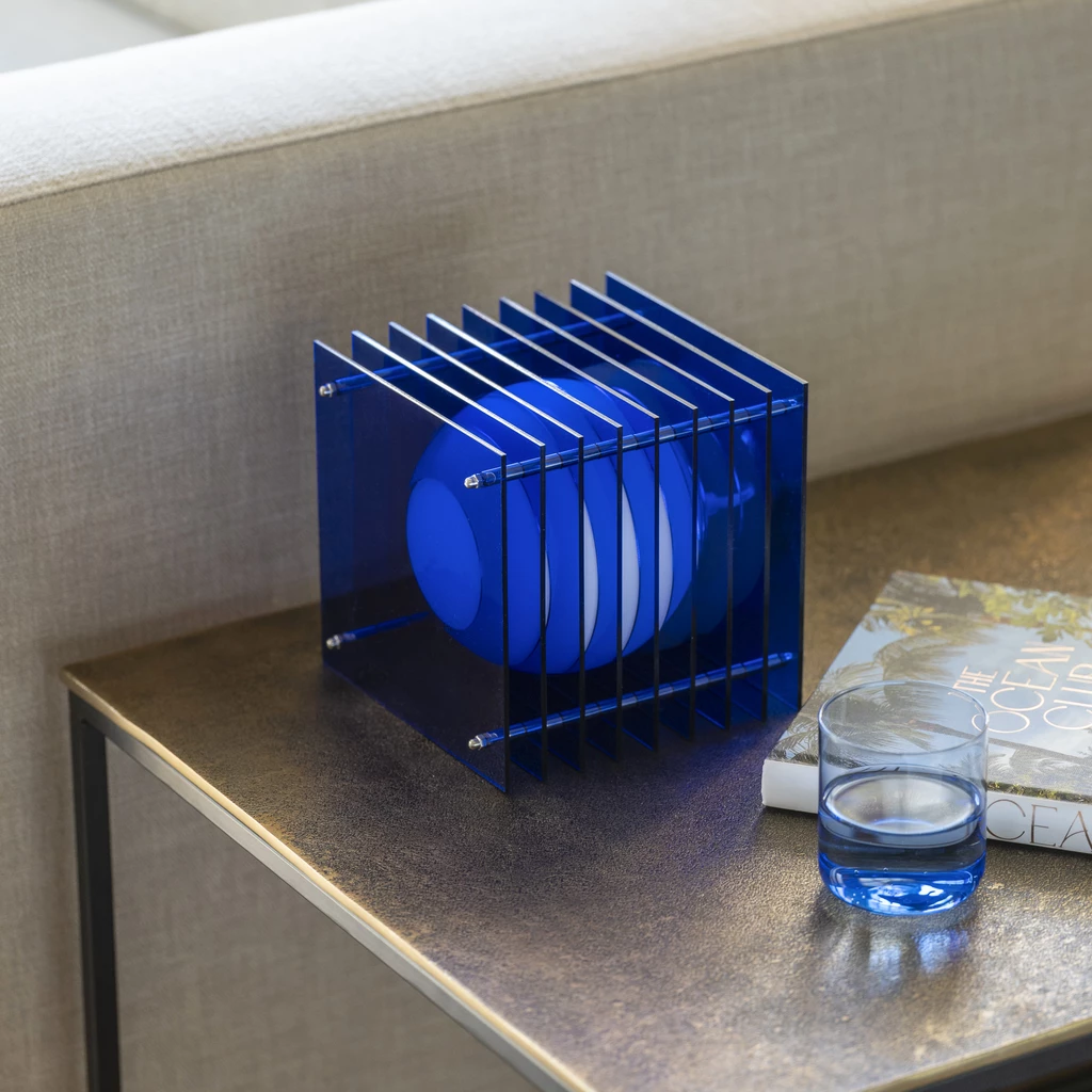 Tischlampe Lop Small Square Blau