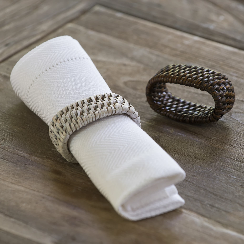 Serviettenringe Rattan Hell 4er-Set