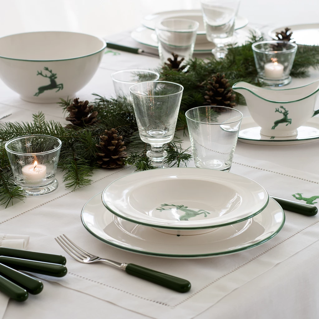 Teller Sauciere Grüner Hirsch