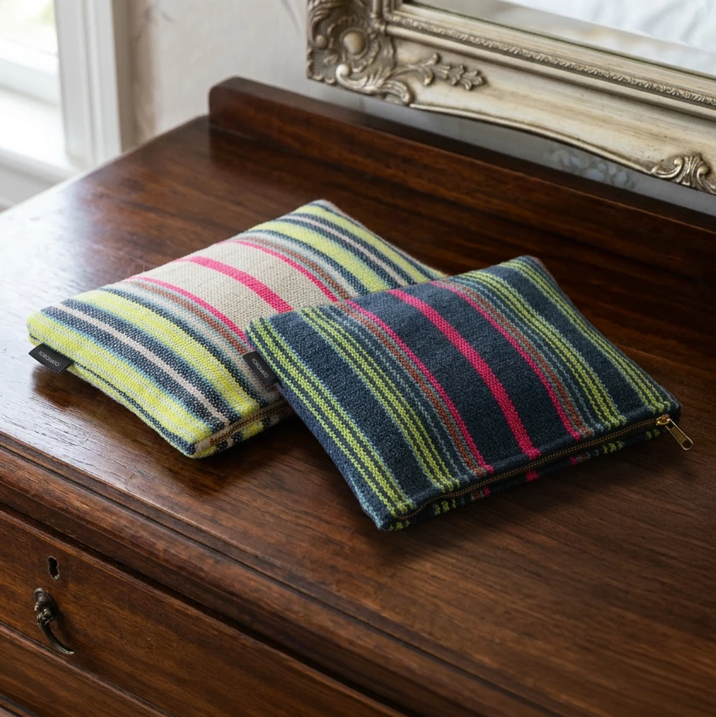 Pouch Color Stripes Beige