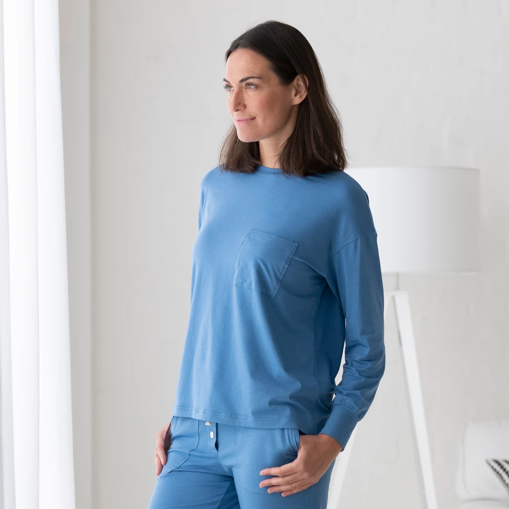Sunday in Bed X Torquato Langarmshirt Estelle Blau XL