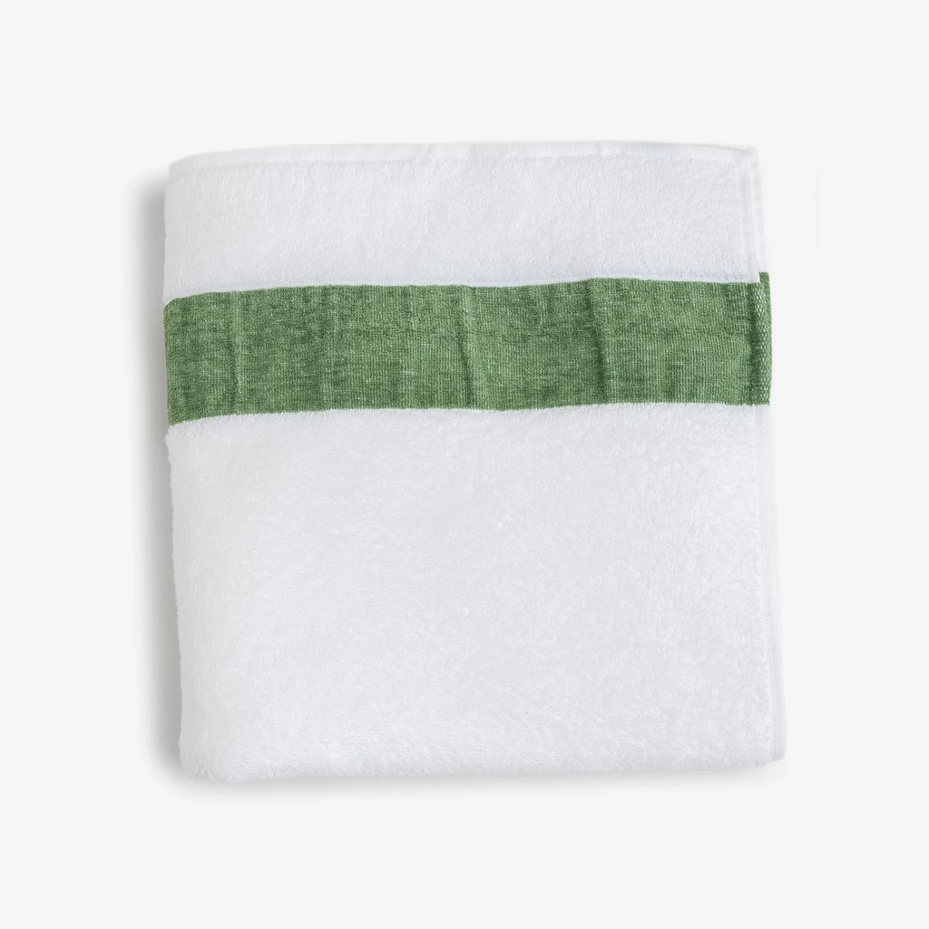 Duschtuch mit Chenille-Bordüre Grün