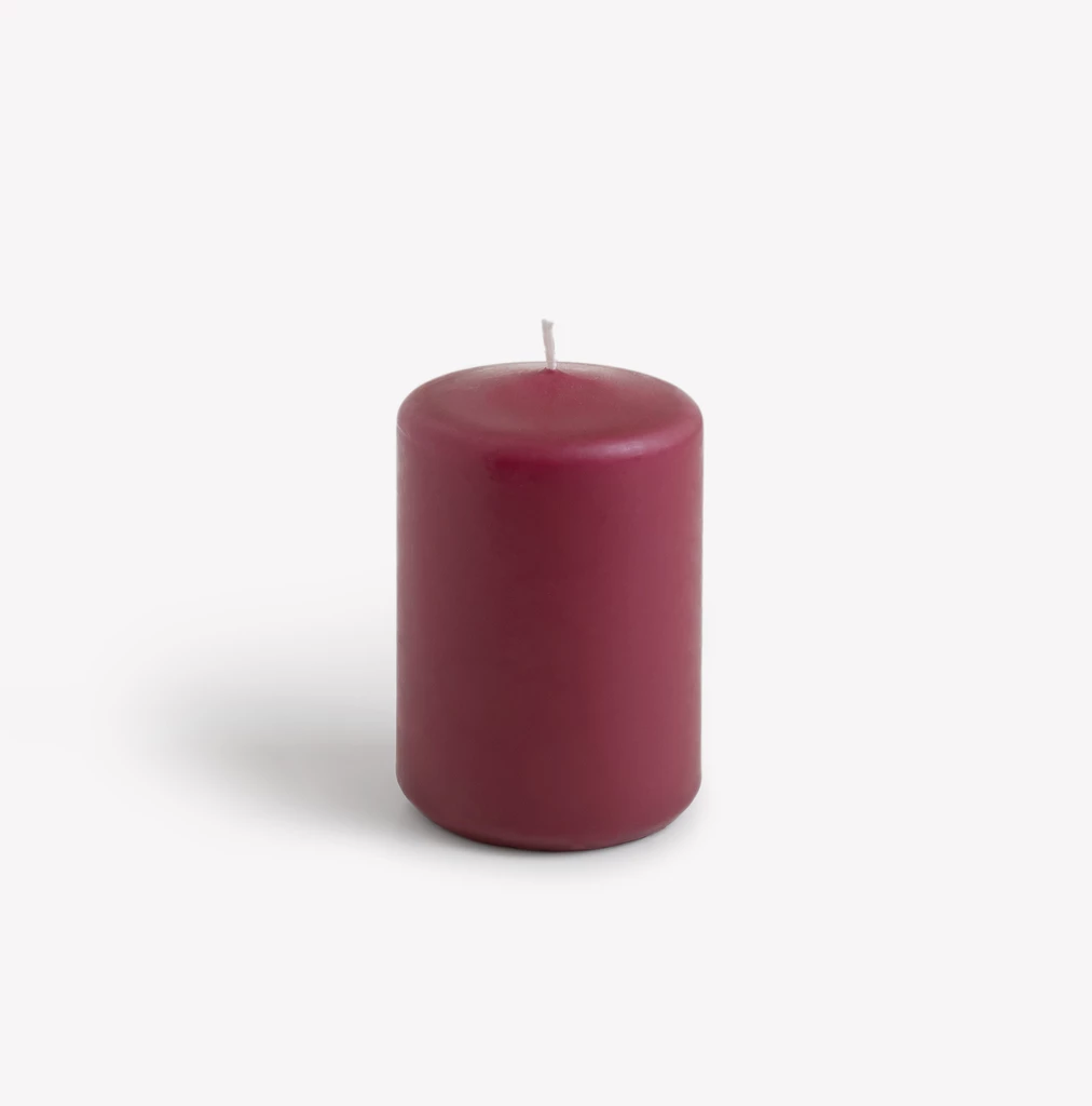 Stumpenkerzen Lys 10 cm Ø 5,8 cm Weinrot 4er-Set