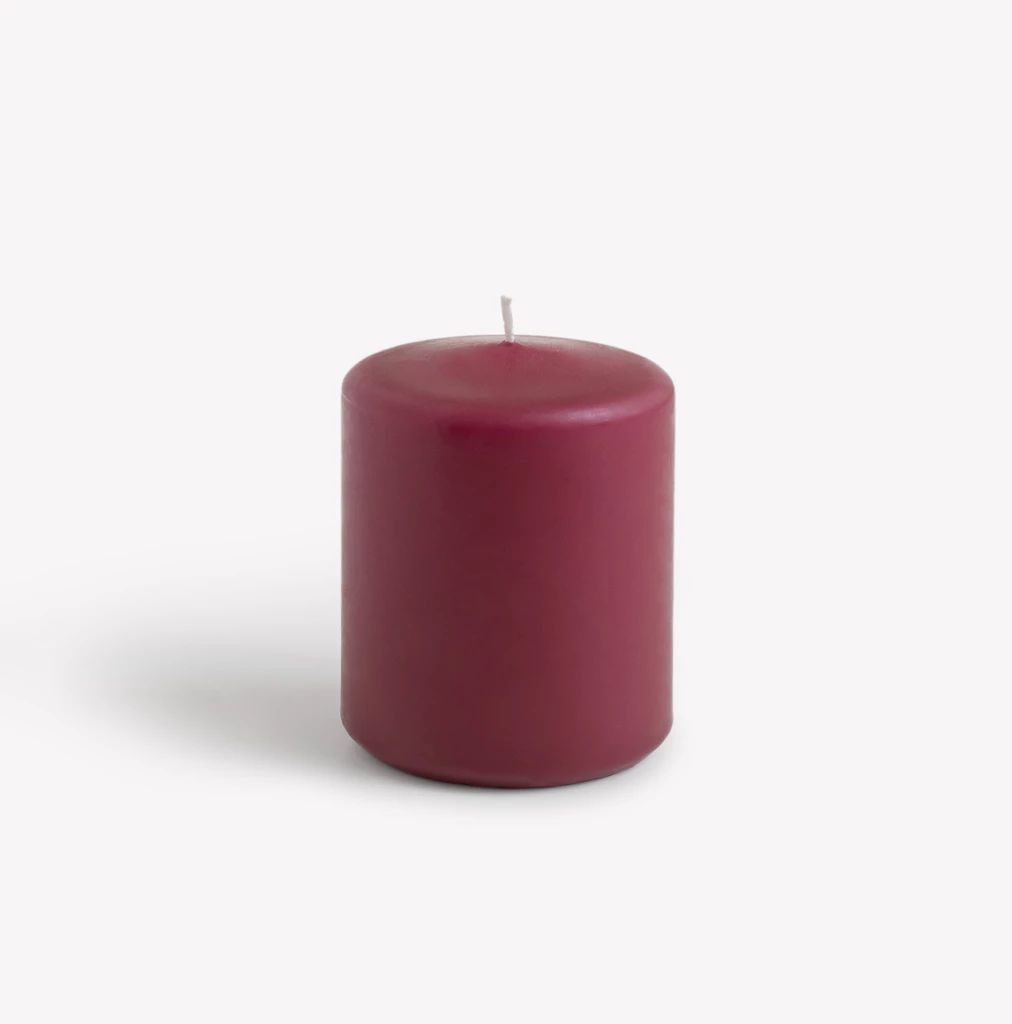 Stumpenkerzen Lys 10 cm Ø 6,8 cm Weinrot 4er-Set