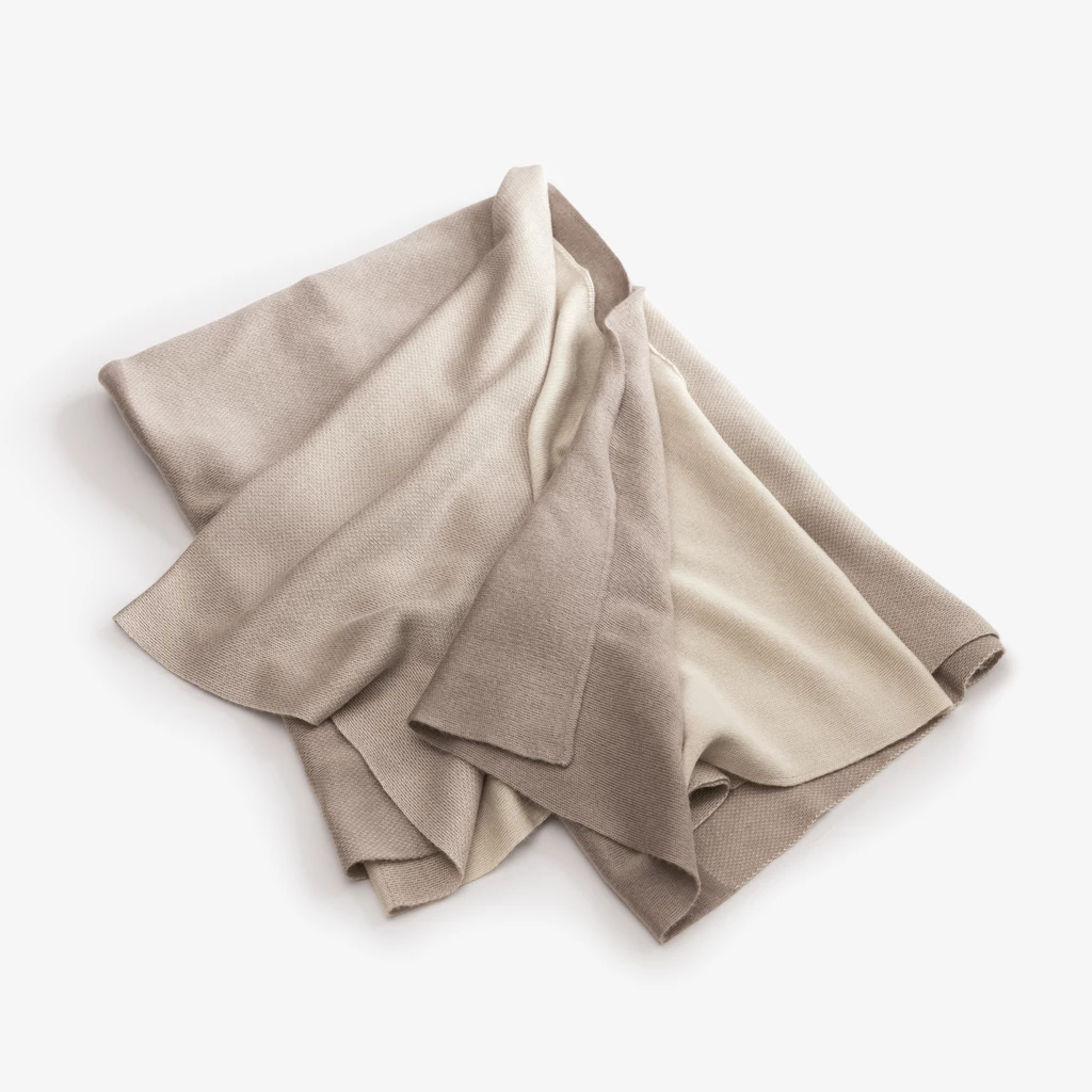Seidenplaid Koharu Taupe-Creme