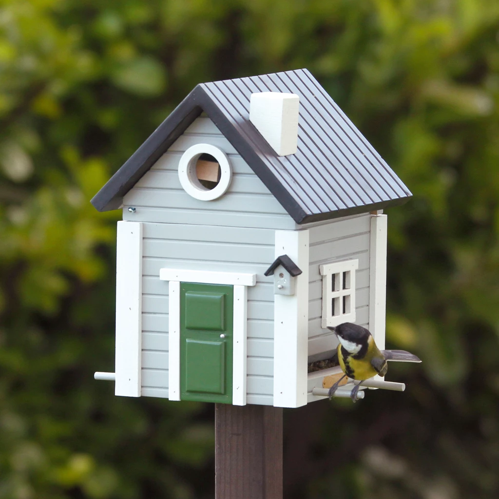 Vogelhäuschen Graues Haus
