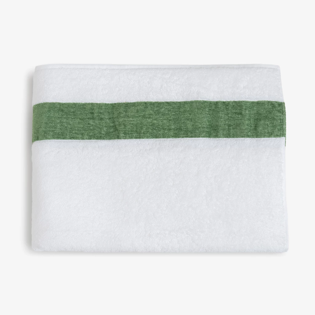Badetuch mit Chenille-Bordüre Grün