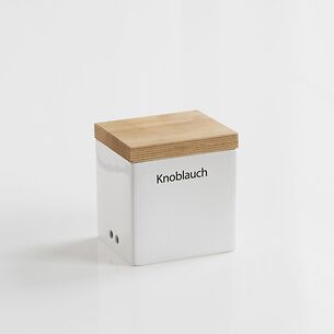 Knoblauch-Vorratsdose mit Holzdeckel