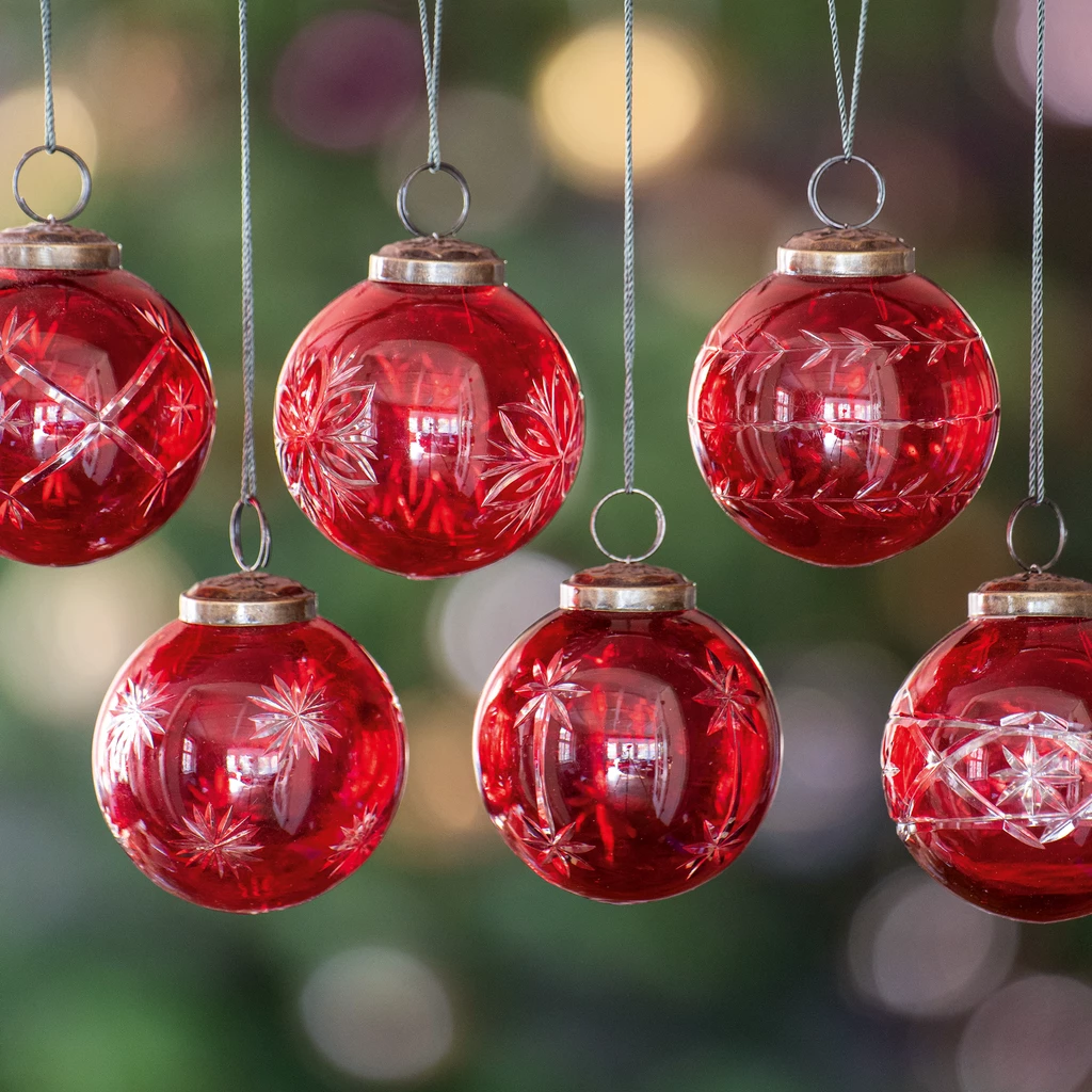 Christbaumkugeln Andalus Rot 6er-Set