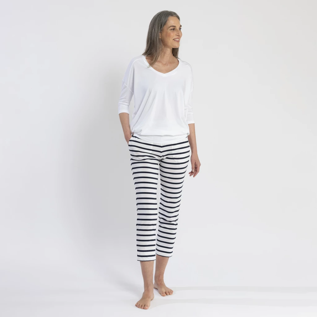 Sunday in Bed X Torquato Pyjamahose Pure Weiß/Midnight S