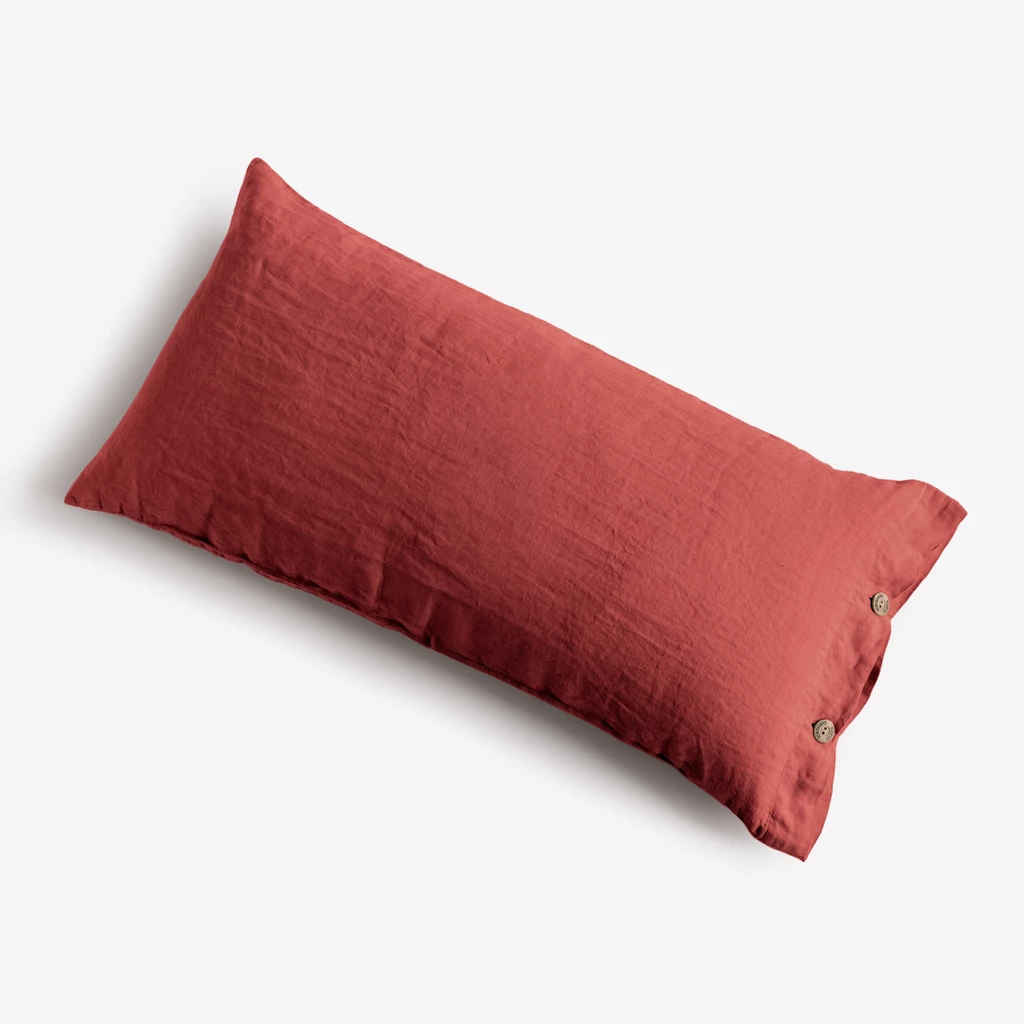 Leinenbettwäsche Stonewashed Louredo Rot 40 x 80 cm