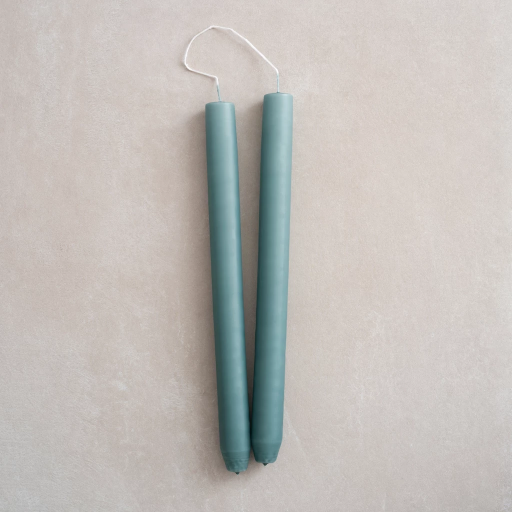 Ester & Erik zylindrische Kerzen Petroleum Blue 4er-Set