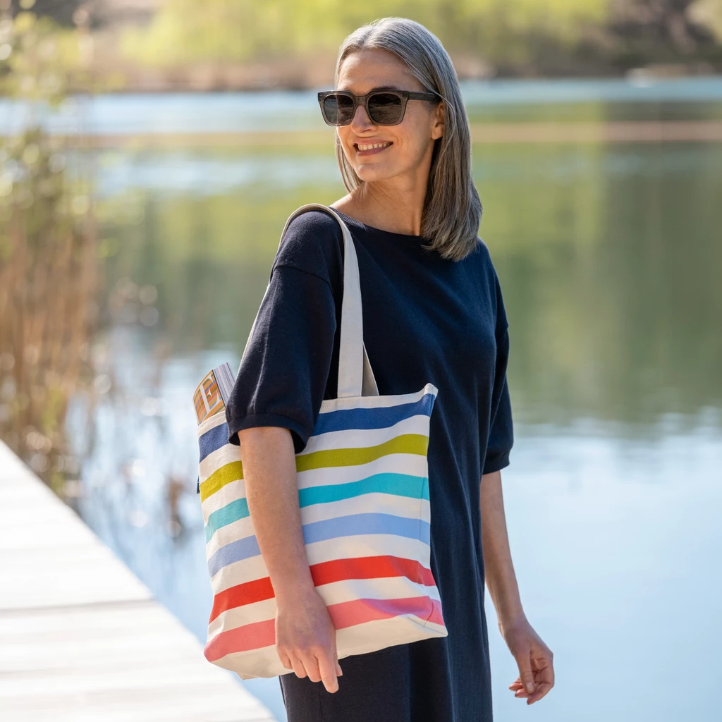 Canvas Tote Bag Coastal Stripes