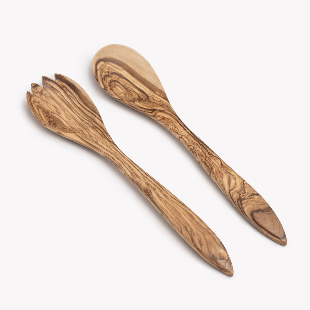 Salatbesteck Olivenholz 30 cm