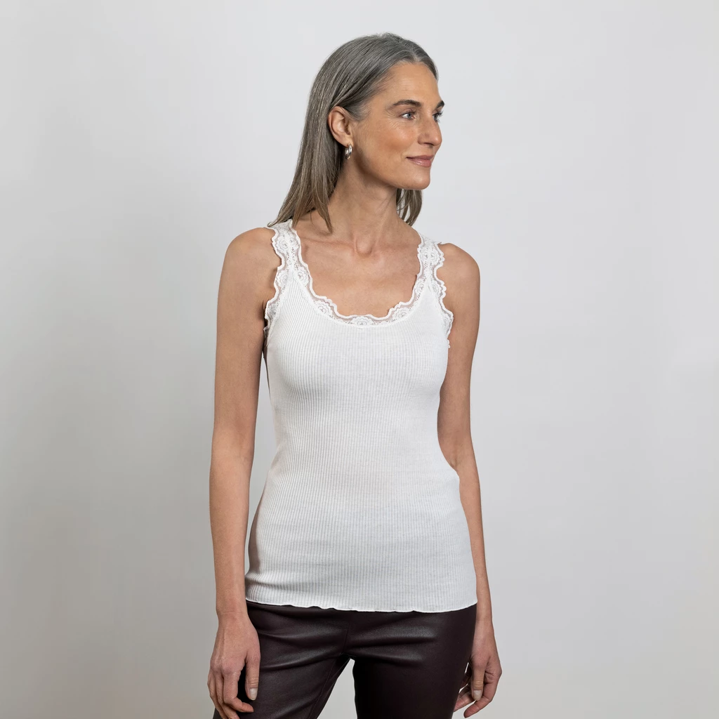 Rosemunde Seidentop mit Spitze Babette