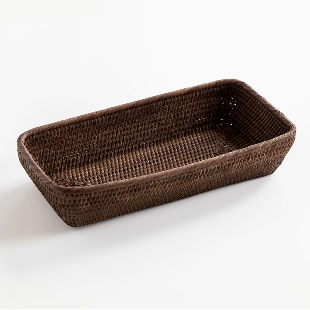Großer Brotkorb Rattan Dunkel