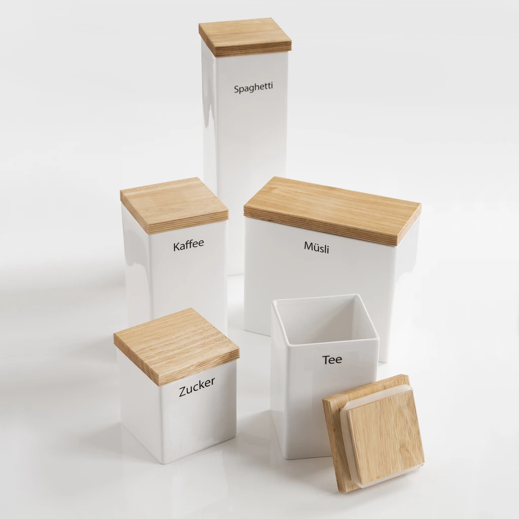 Vorratsdosen mit Holzdeckel