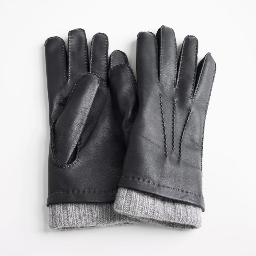 Herrenhandschuhe aus Hirschleder mit Stulpe