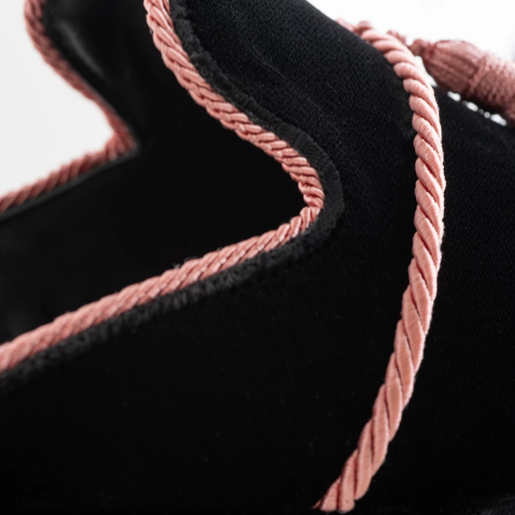 Vestieri Samtslipper Villa Damen Black / Pink Gr. 37