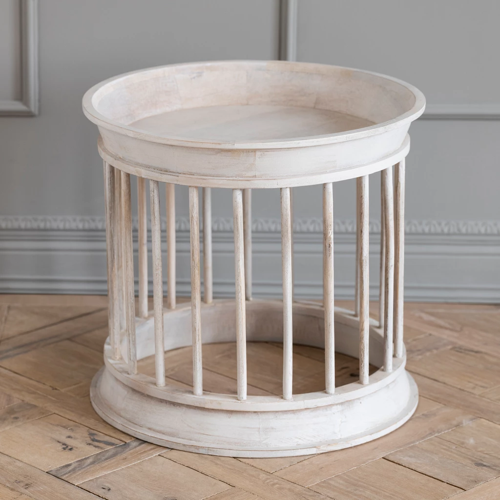 Beistelltisch Cage Mango geweißt