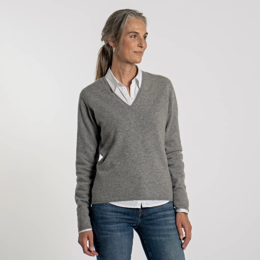 William Lockie X Torquato V-Ausschnitt Kaschmir White XL