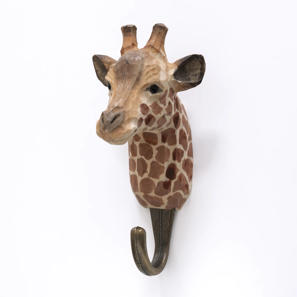 Handgeschnitzter Kleiderhaken Giraffe
