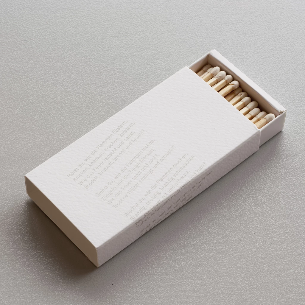 Lange Zündhölzer mit einem Gedicht von James Krüss