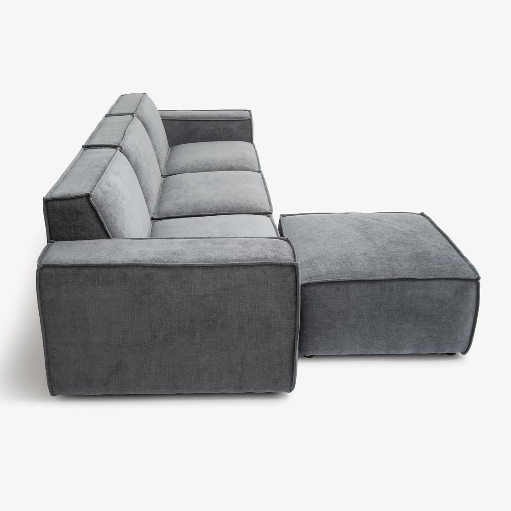 Modulares Sofa Estrade 4-Sitzer Kieselgrau