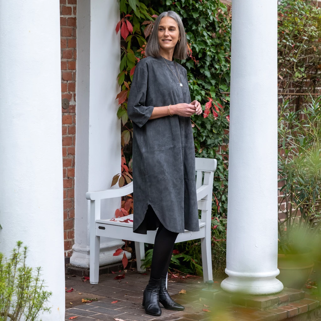Depeche Wildlederkleid Steel Gr. 42