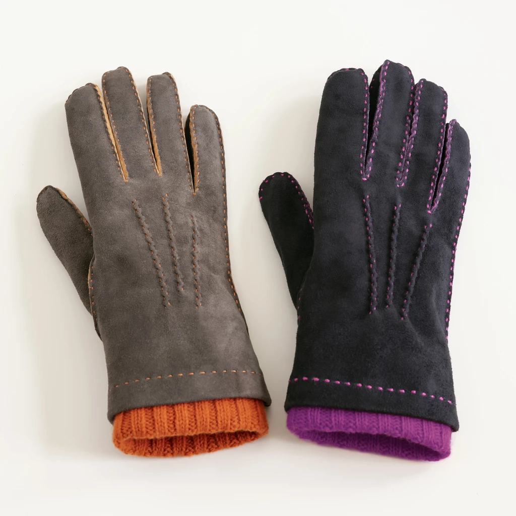 Damenhandschuhe aus Ziegenleder mit Stulpe