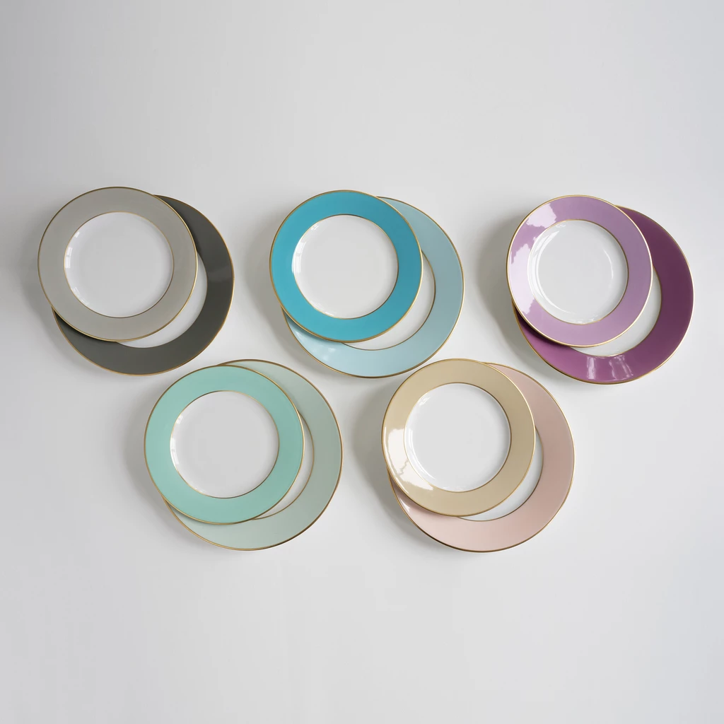 Porcelaine de Limoges Dessertteller mit Golddekor