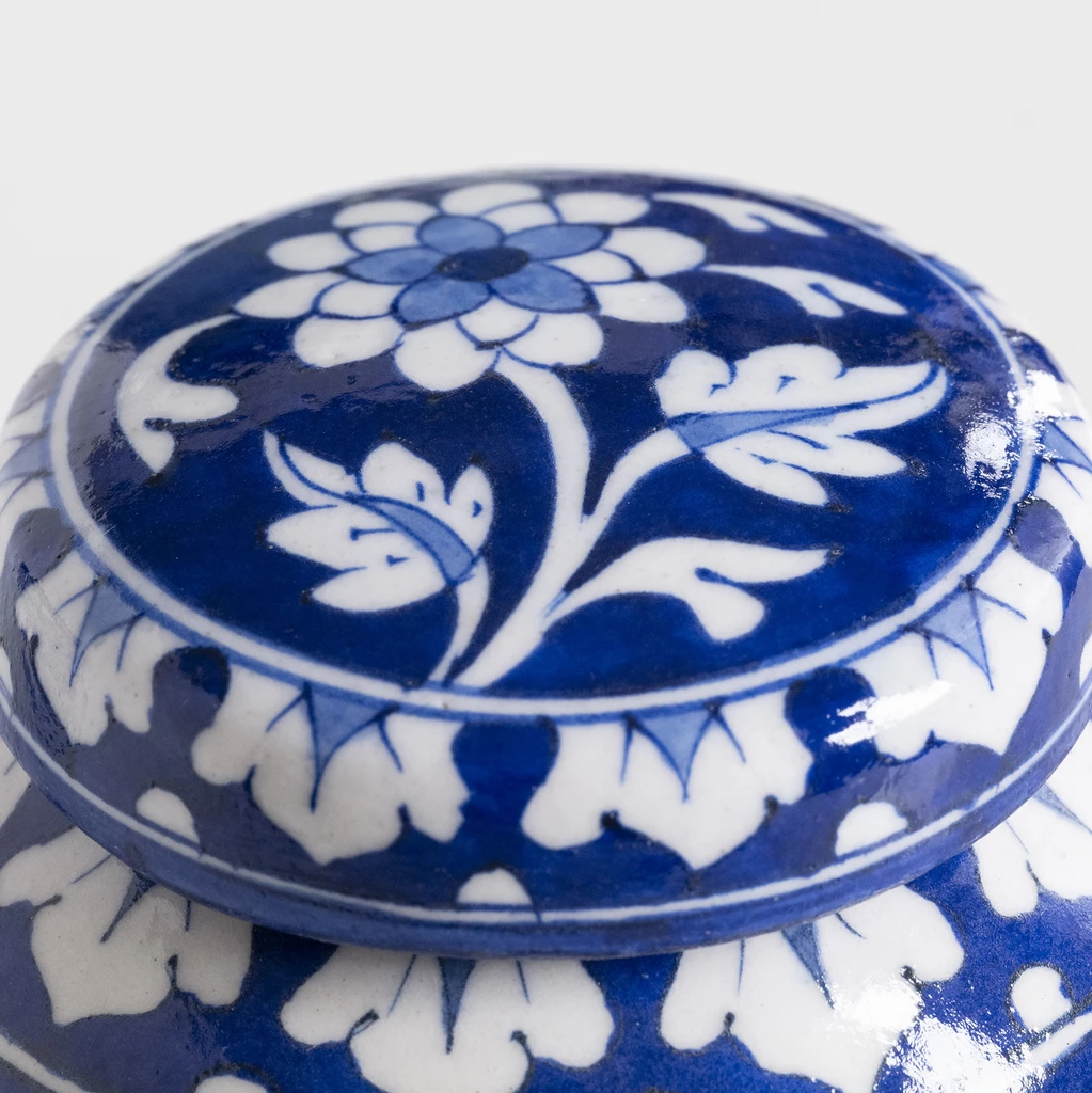 Deckelgefäß Blue Pottery